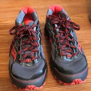 Saucony trail running shoes..